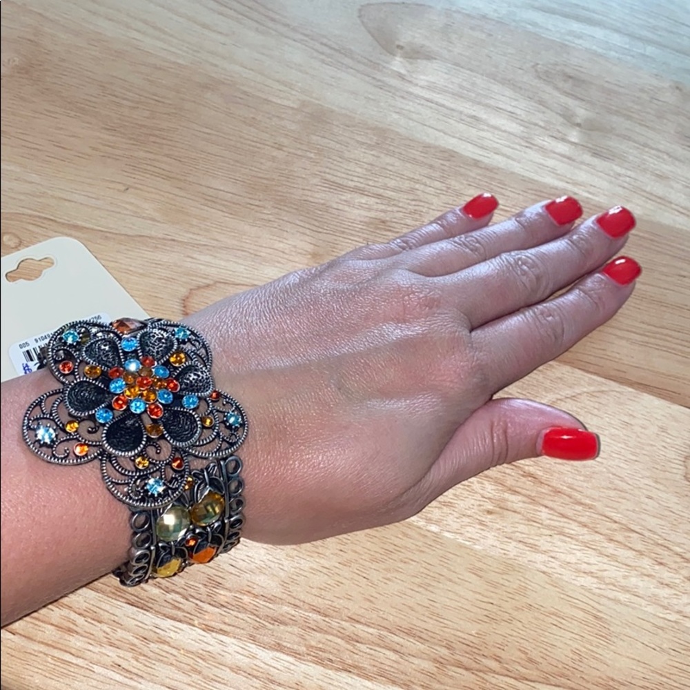 New! Jeweled silver bracelet